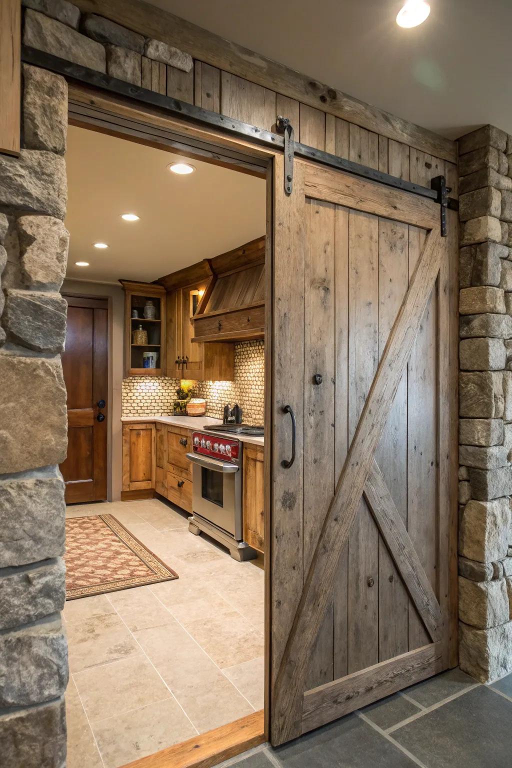 A barn door is both practical and charming.