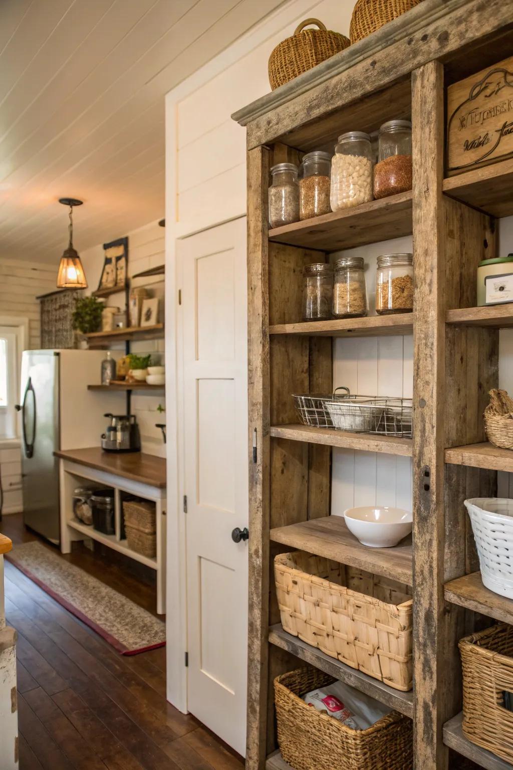 A farmhouse aesthetic brings warmth and character.