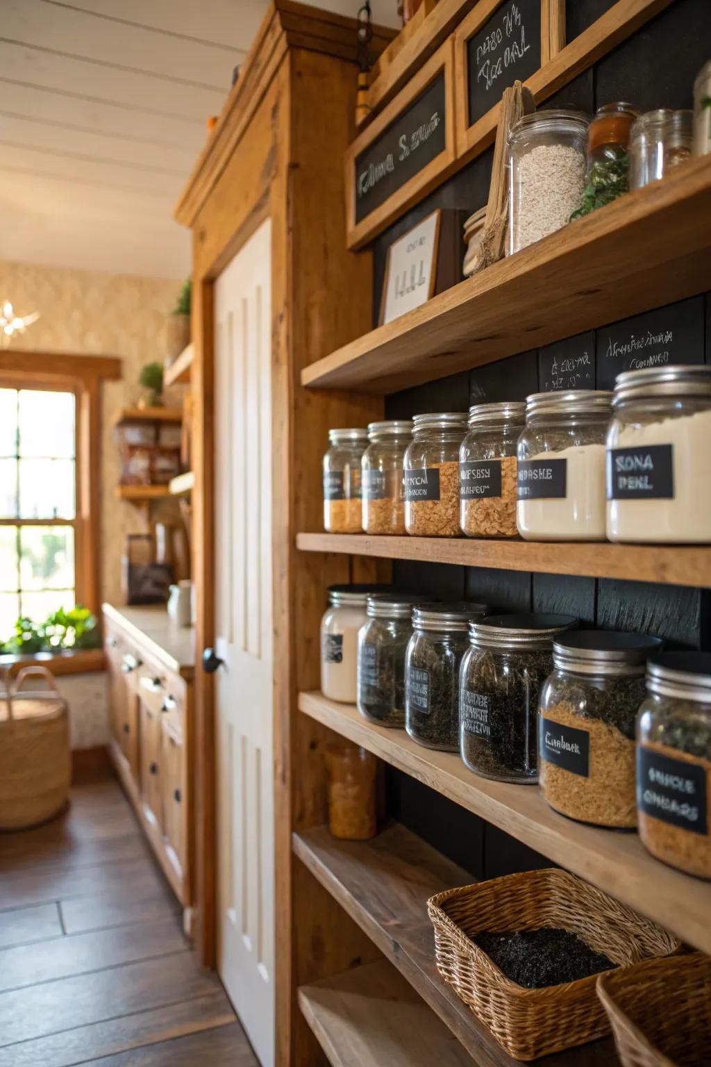 Chalkboard labels add a personal and playful touch.