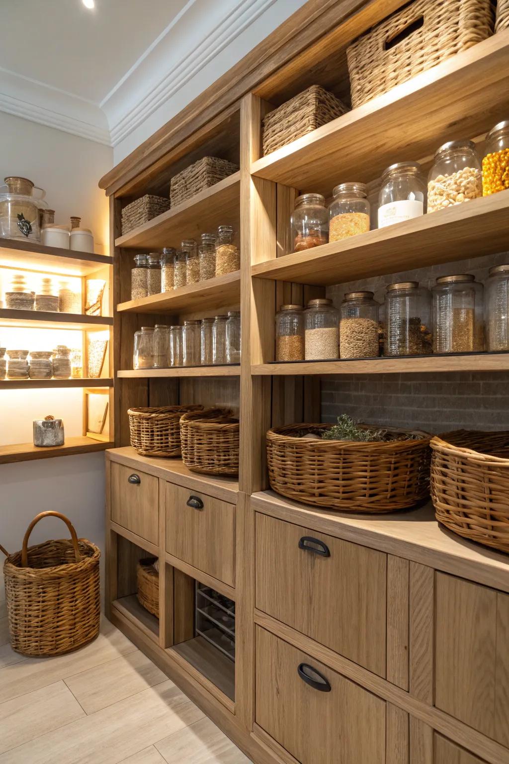 Open shelving is both practical and pretty.