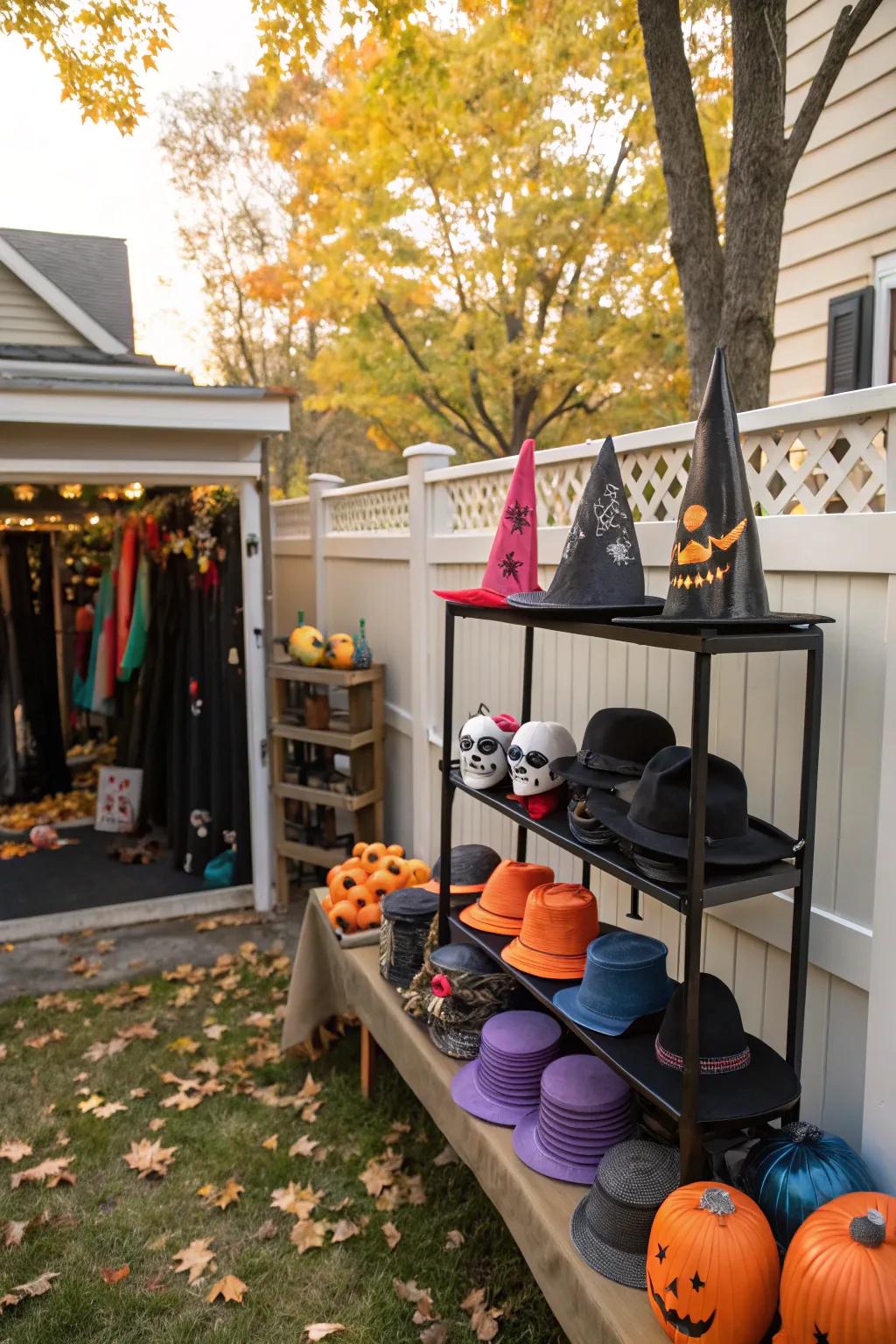 A creative costume display provides playful excitement to your party.