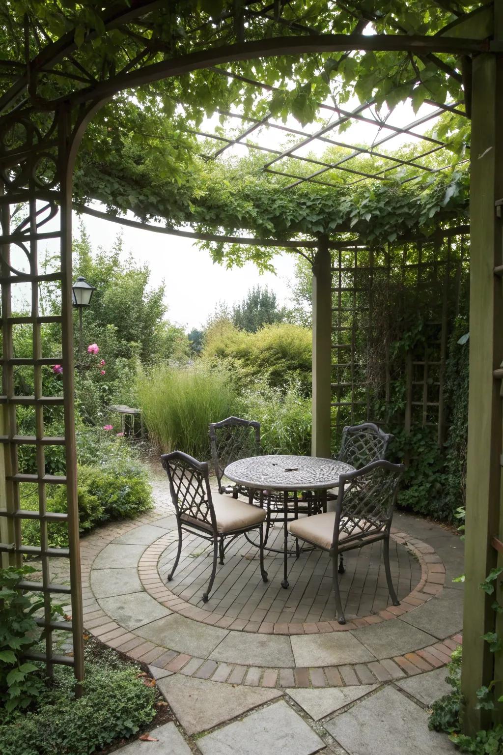 A secret garden hideaway offers serene getaways.