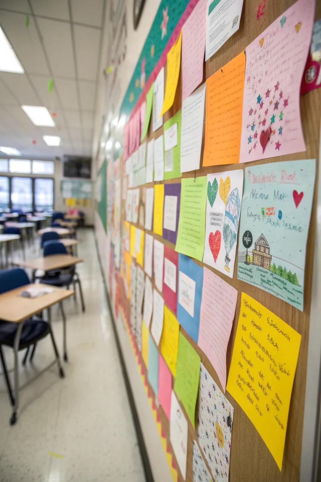 An ever-changing dream wall that reflects students' evolving aspirations.