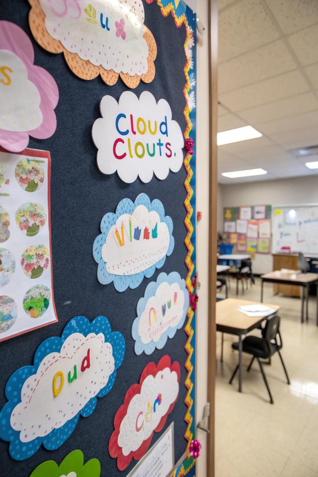 Dream clouds, each holding a child's aspiration, craft an inspiring MLK Day scene.