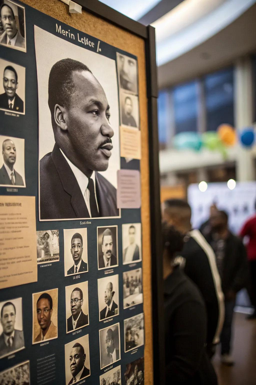 Diverse civil rights icons stand with MLK to promote the value of unity.