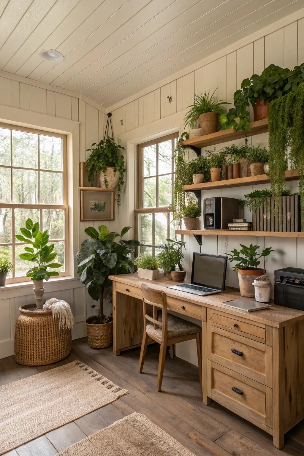 Lush botanicals bring life and vibrancy to your office.