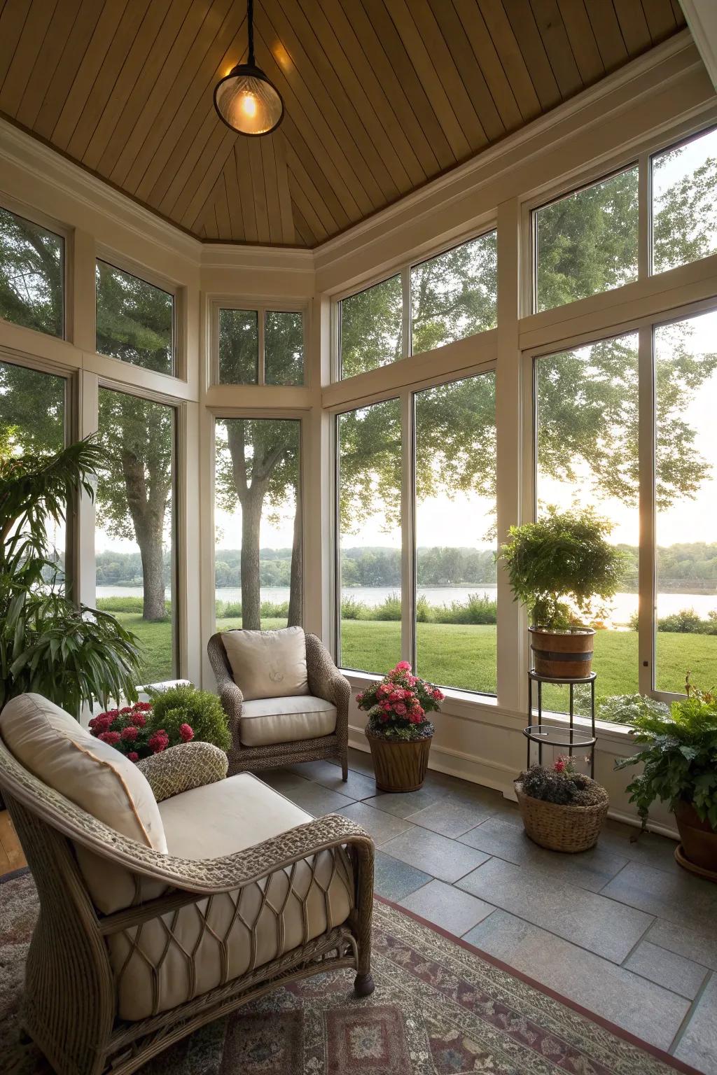 Large windows that draw the outside in.
