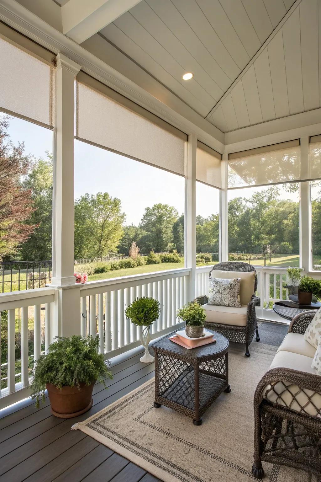 Retractable screens that provide flexibility and comfort.