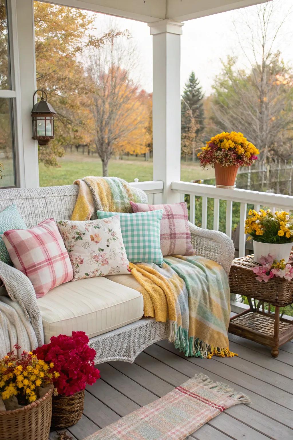 Seasonal decor transforms your porch throughout the year.