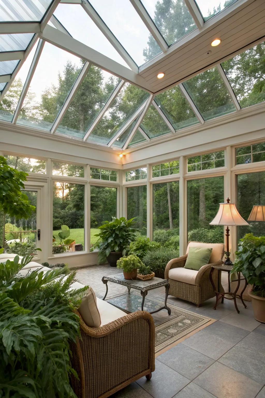 Glass ceilings and skylights that brighten up your space.