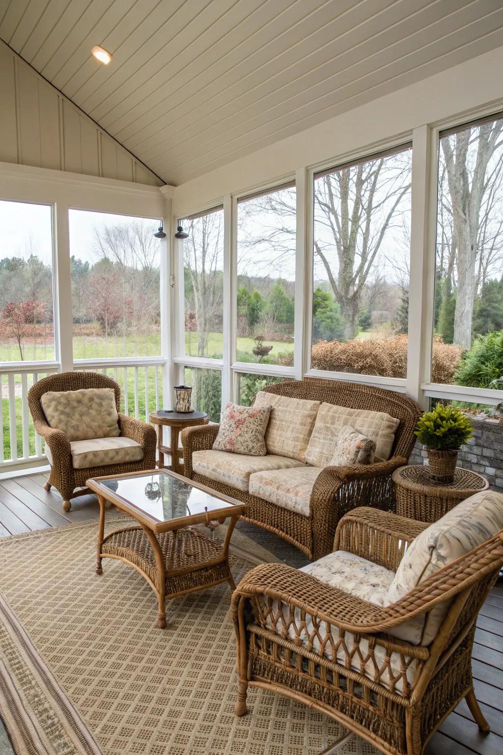 All-season furniture that withstands weather changes.