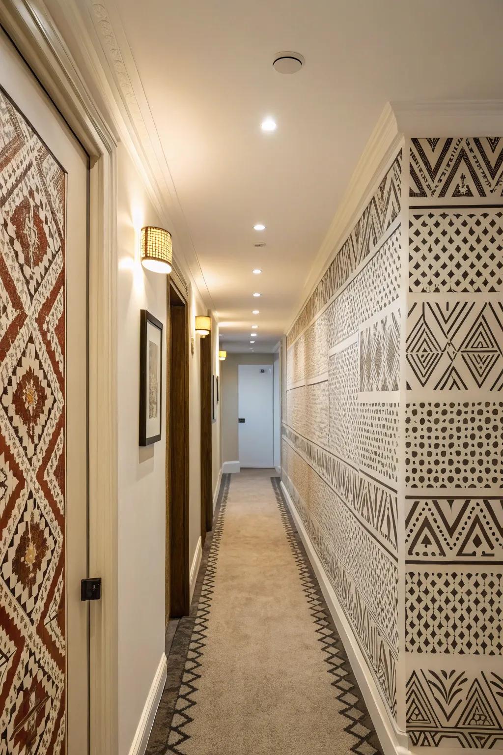 An accented wall has the ability to infuse character and depth into your narrow hallway.