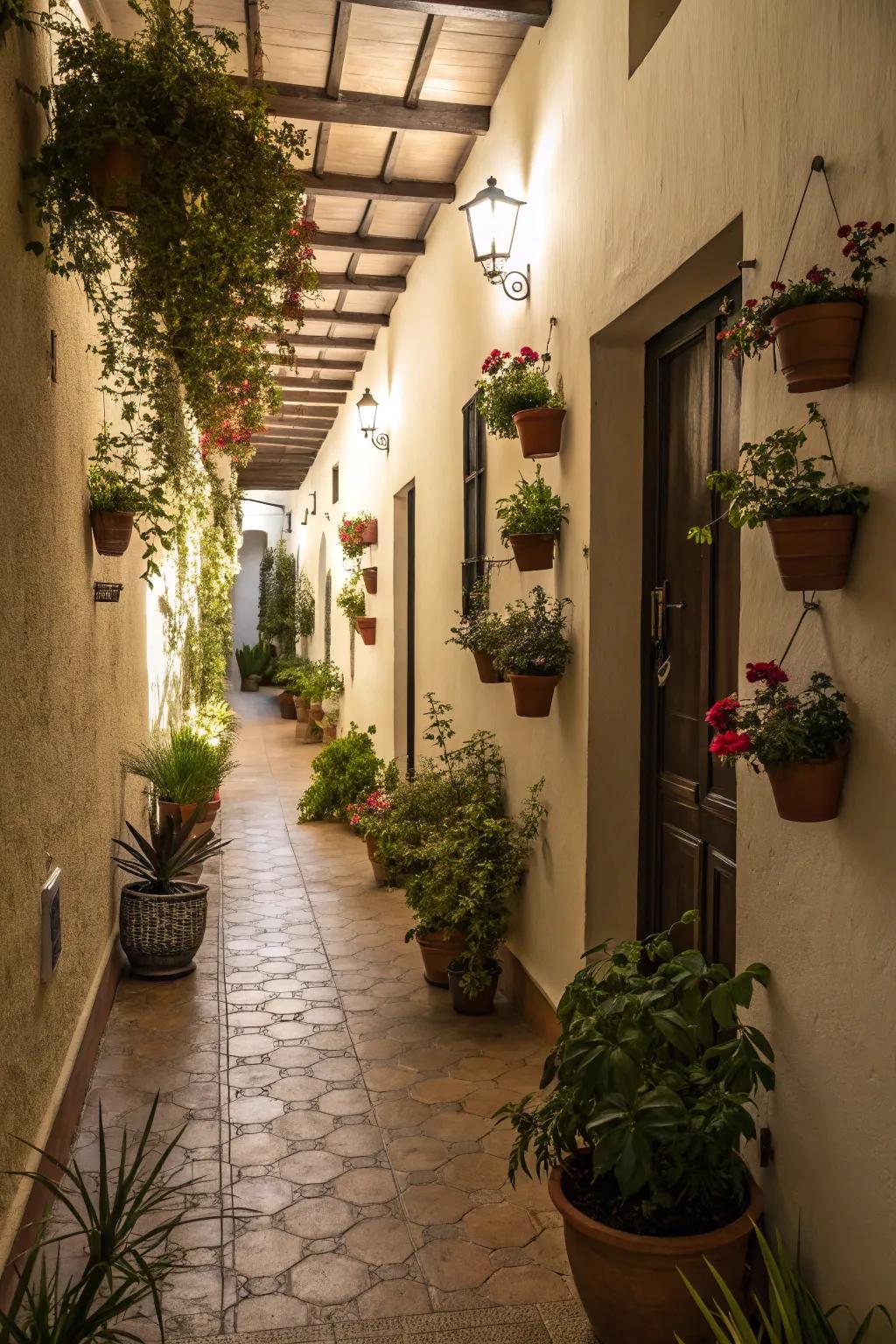 Flora has the ability to enliven your narrow hallway with a natural atmosphere.