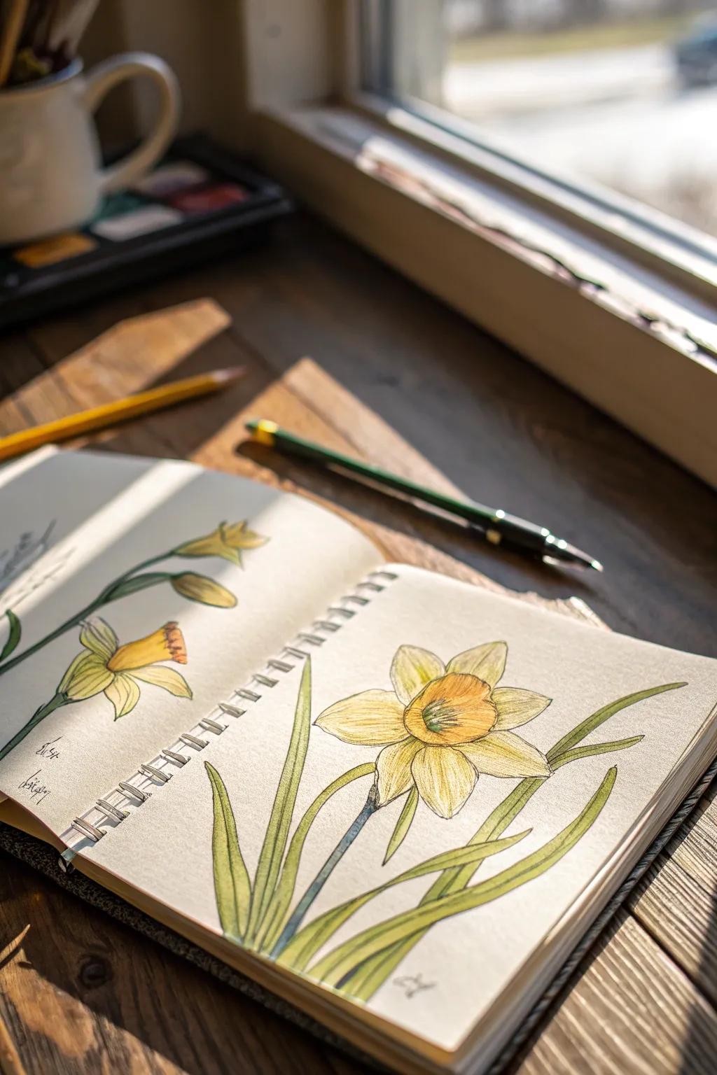 Wonderful daffodils brightening up the page with their sunny look.