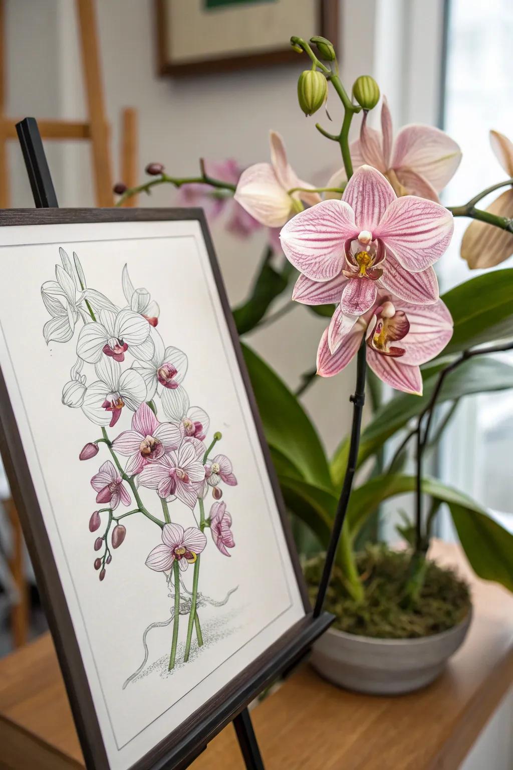 Orchid flowers shining elegance through their refined beauty.