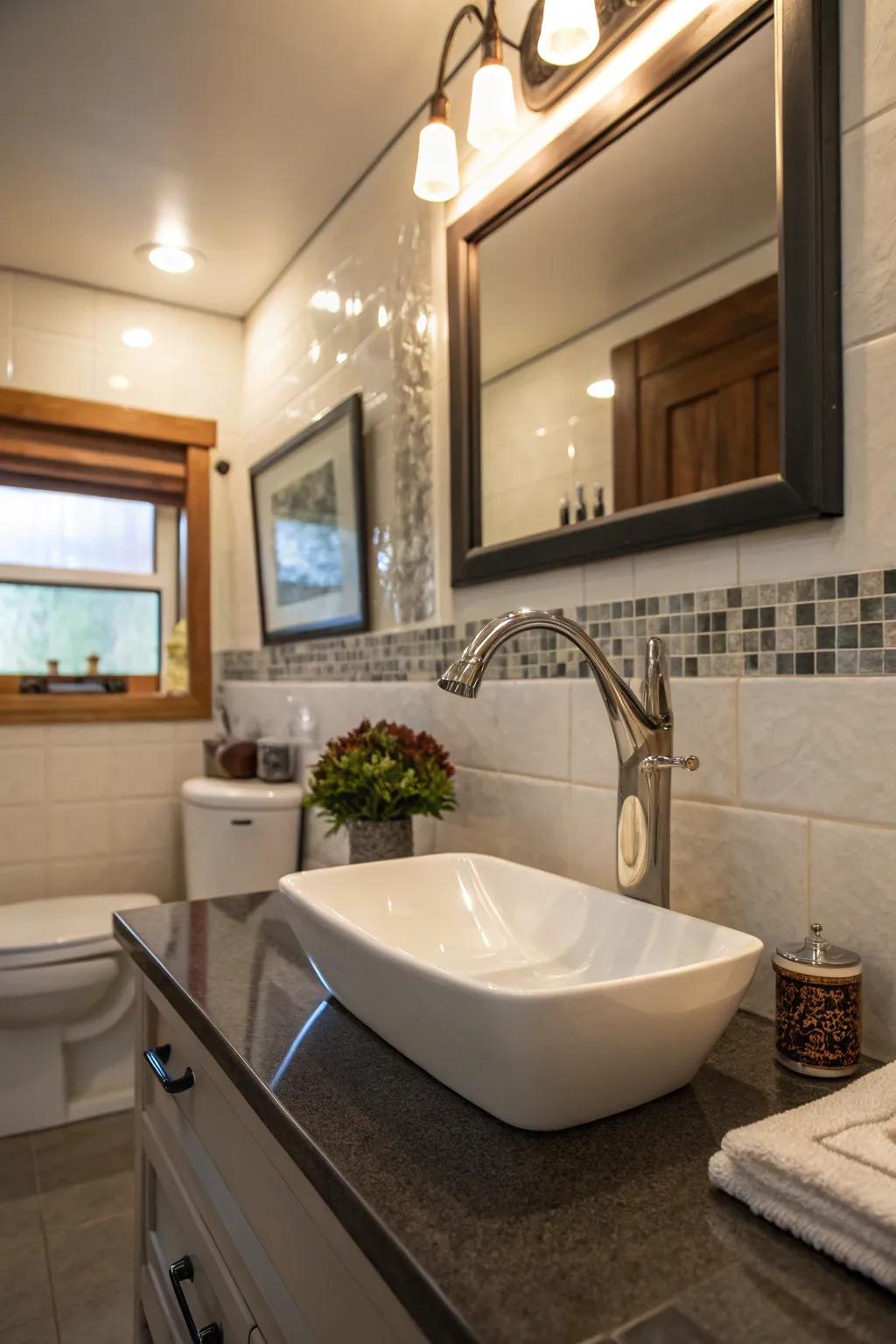 A distinctive fixture can serve as a captivating focal point.