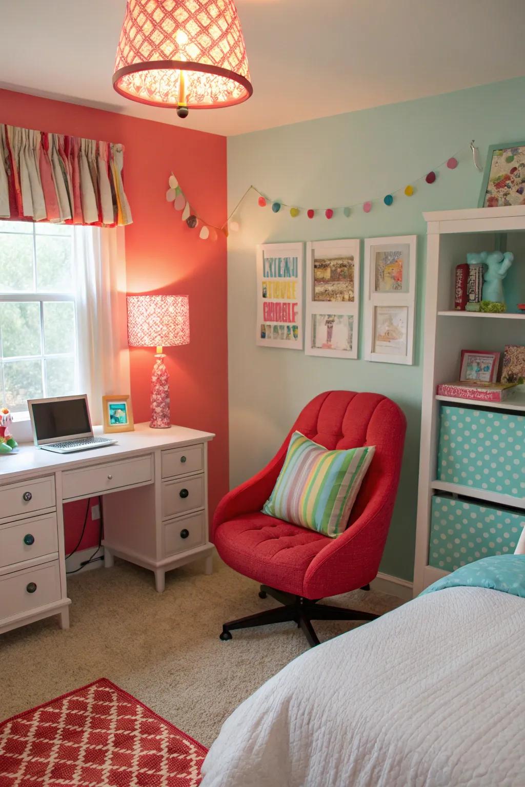 Bold accents that bring energy and life to the space.