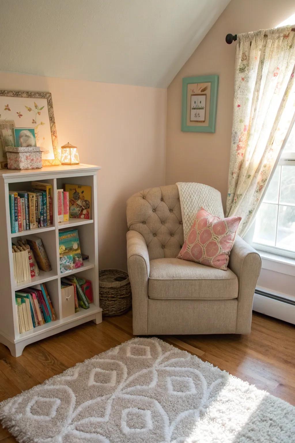 A reading spot that's ideal for peaceful moments and storytelling.