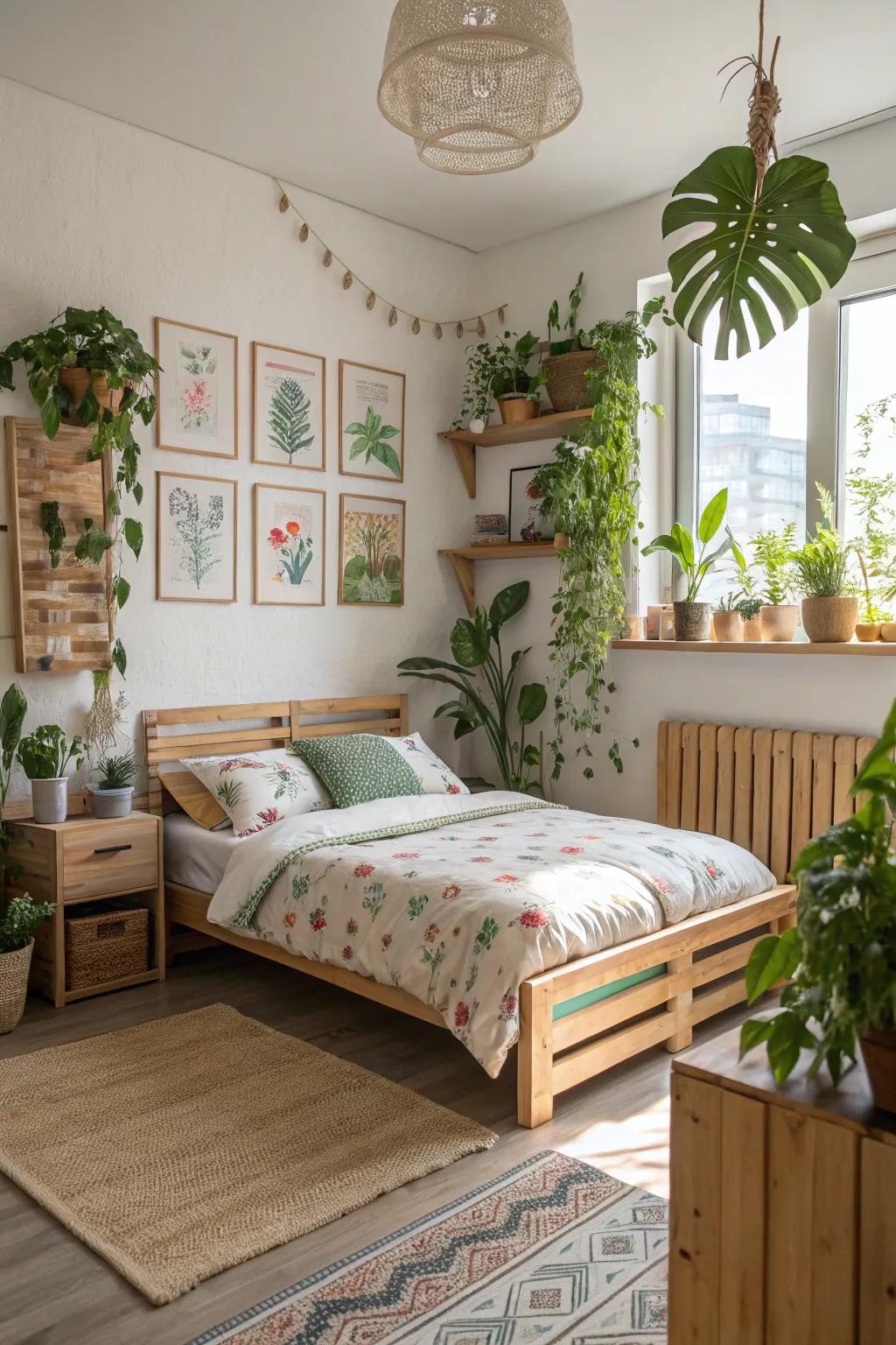 Natural elements that infuse the room with a sense of vitality.