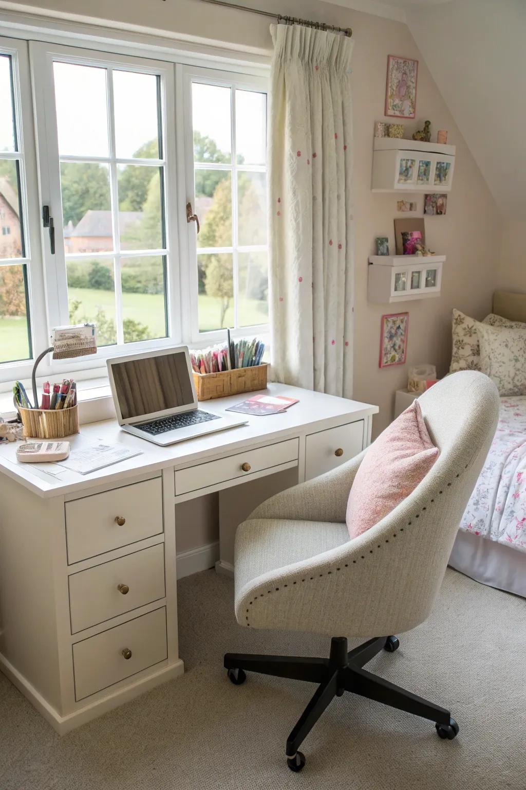 A stylish desk that inspires creativity and productivity.