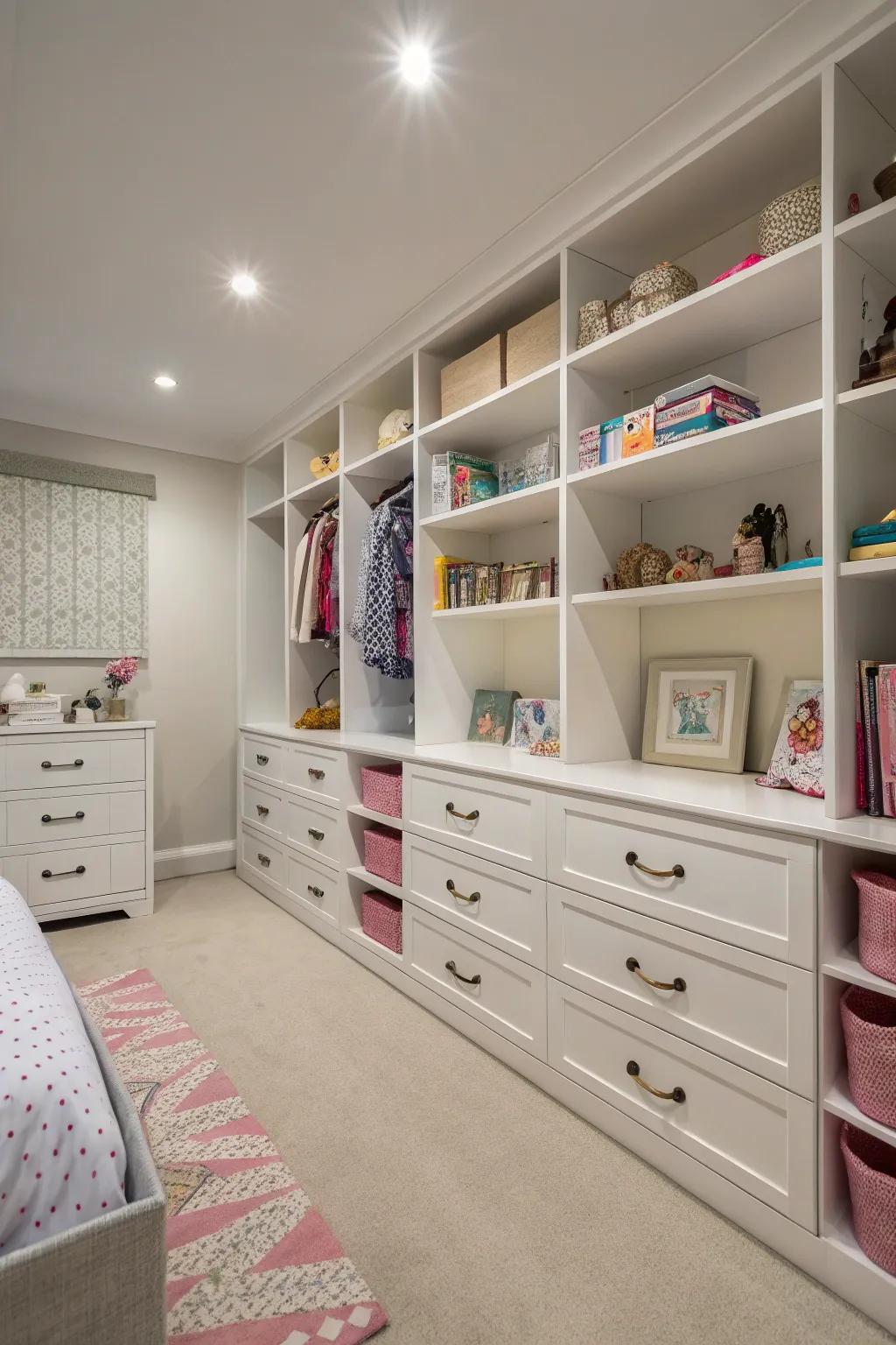 Efficient storage solutions to keep the room clutter-free.