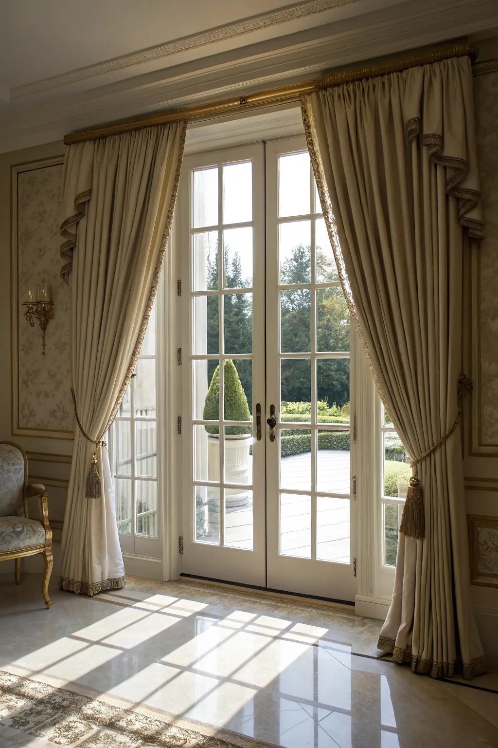 Custom-fit curtains ensure a seamless look.