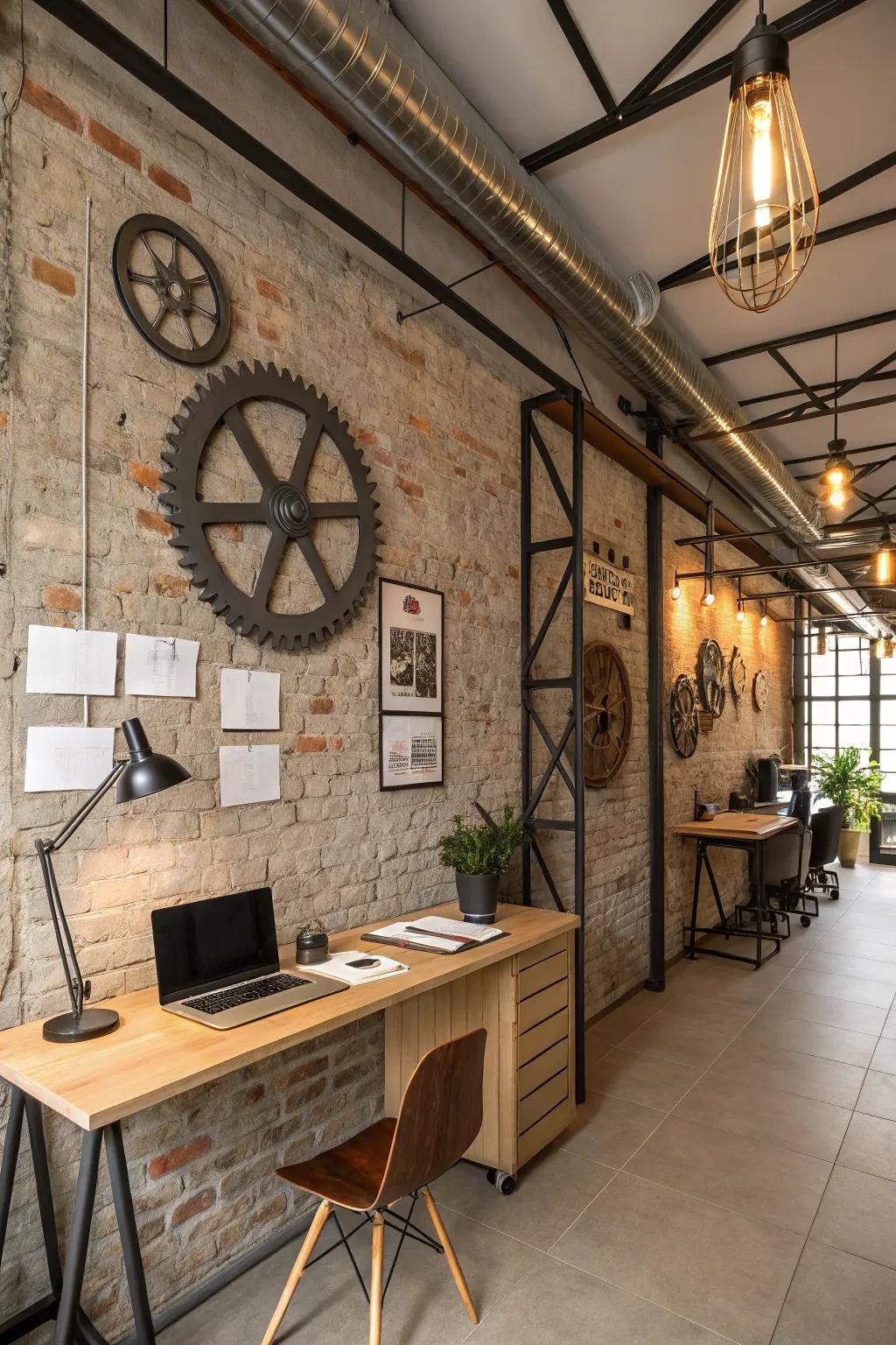 Thematic decor that sets a cohesive and stylish tone in the office.