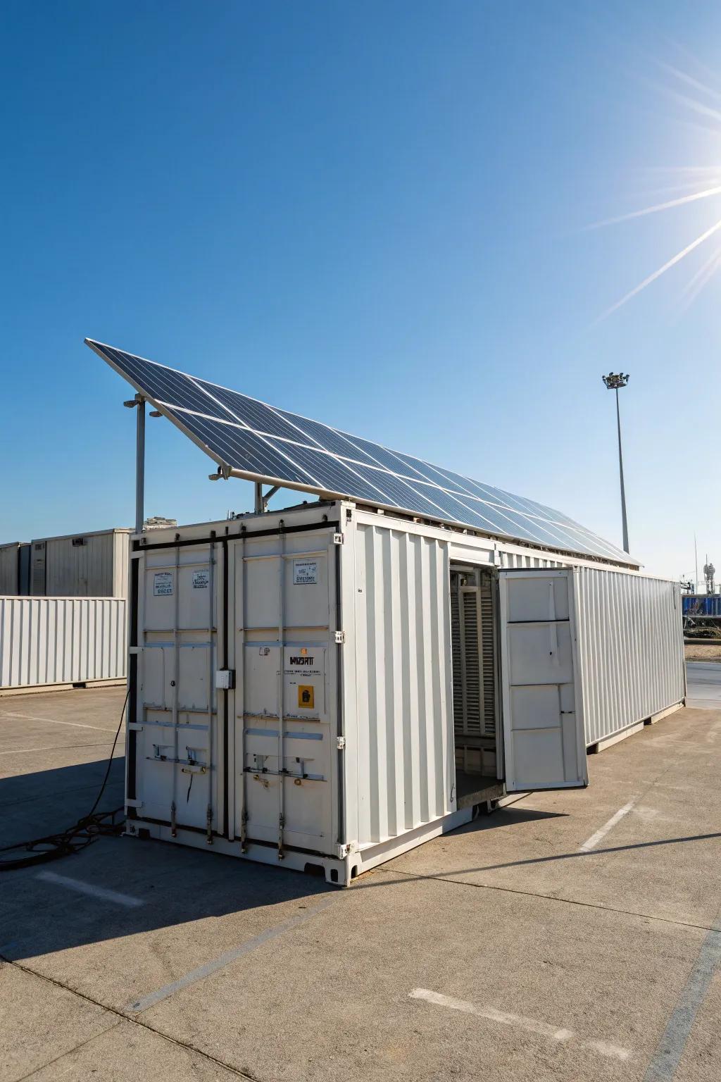 Capture the sun with a solar panel-integrated roof.