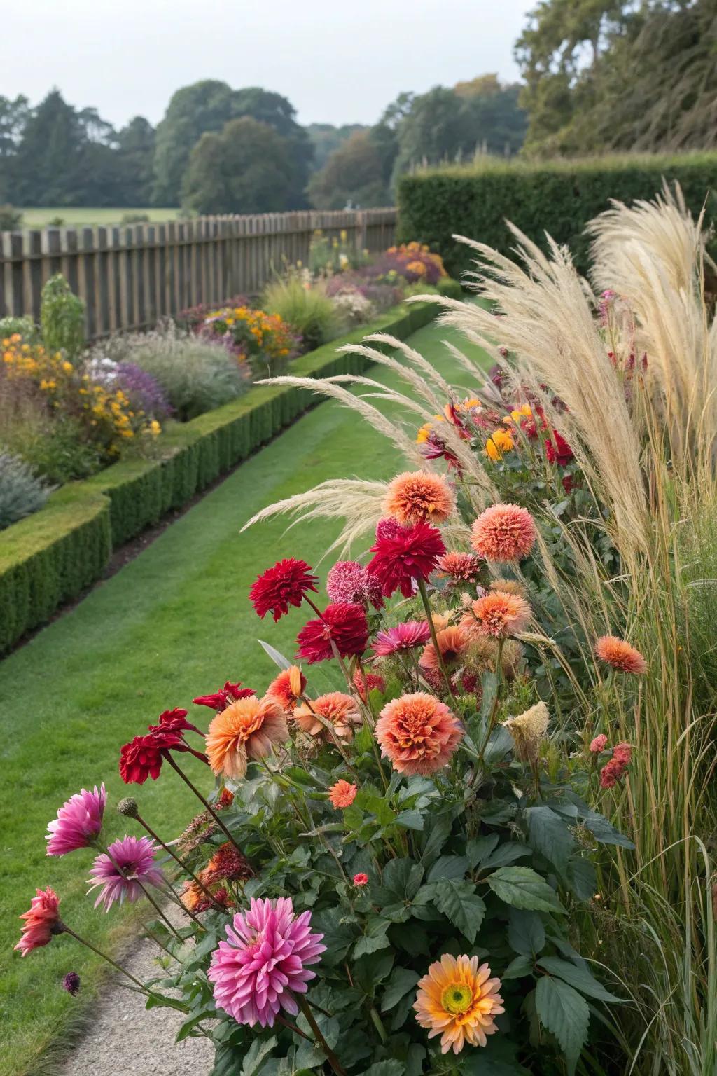 Compositional divergence through sunburst blooms and turfs.