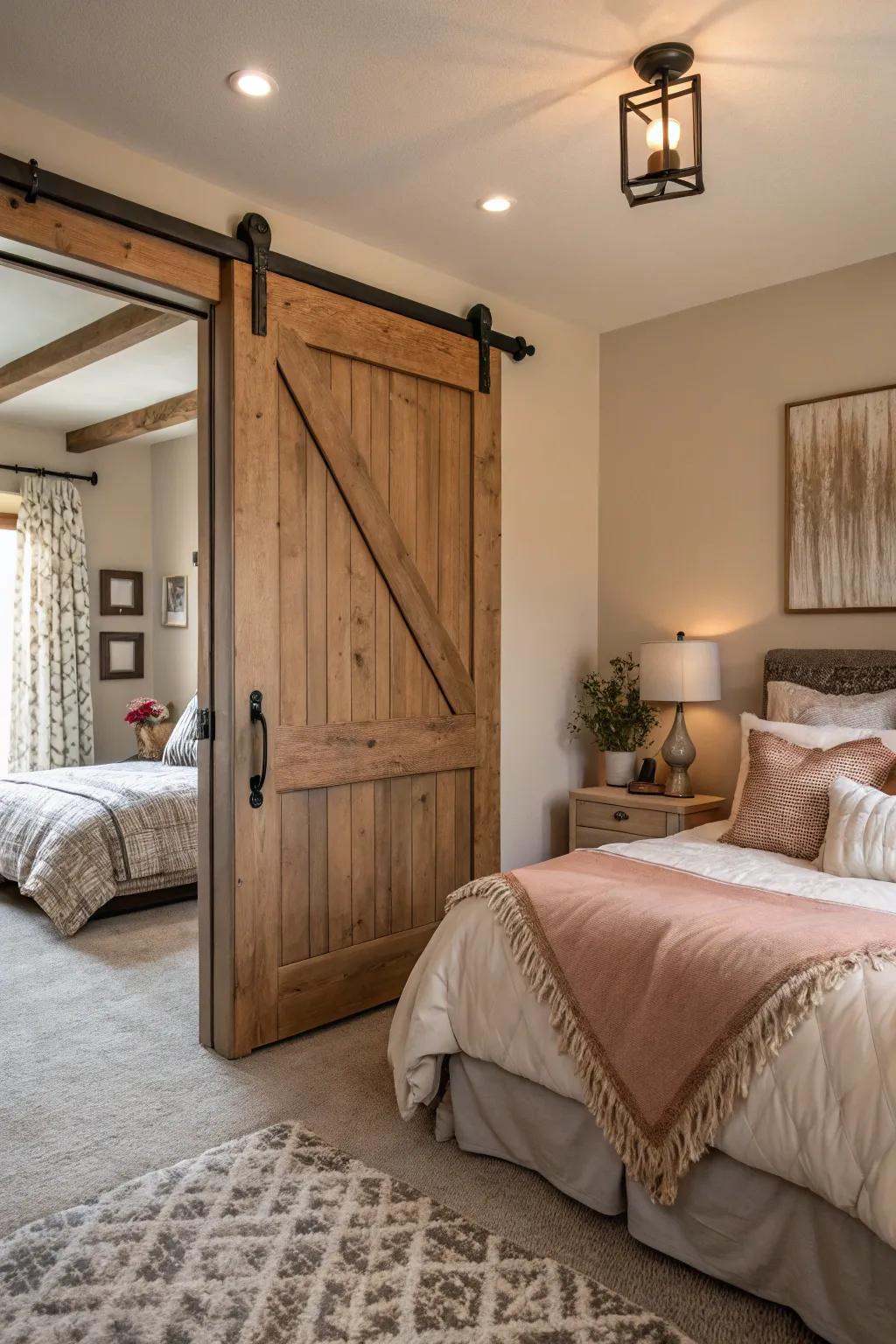 Natural wood tones create a warm ambiance in this cozy bedroom.