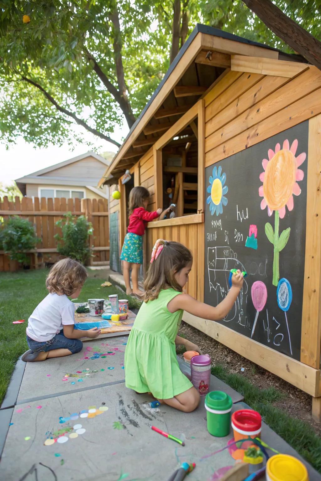 An art station turns the clubhouse into a creative hub.