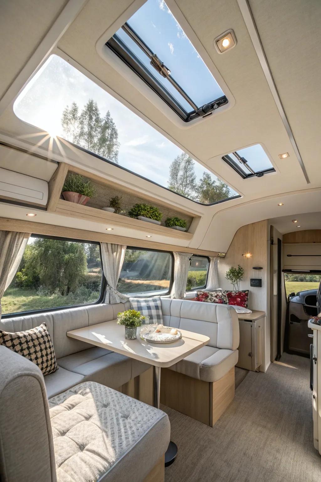 Skylights bring natural light and a sense of openness to your RV.