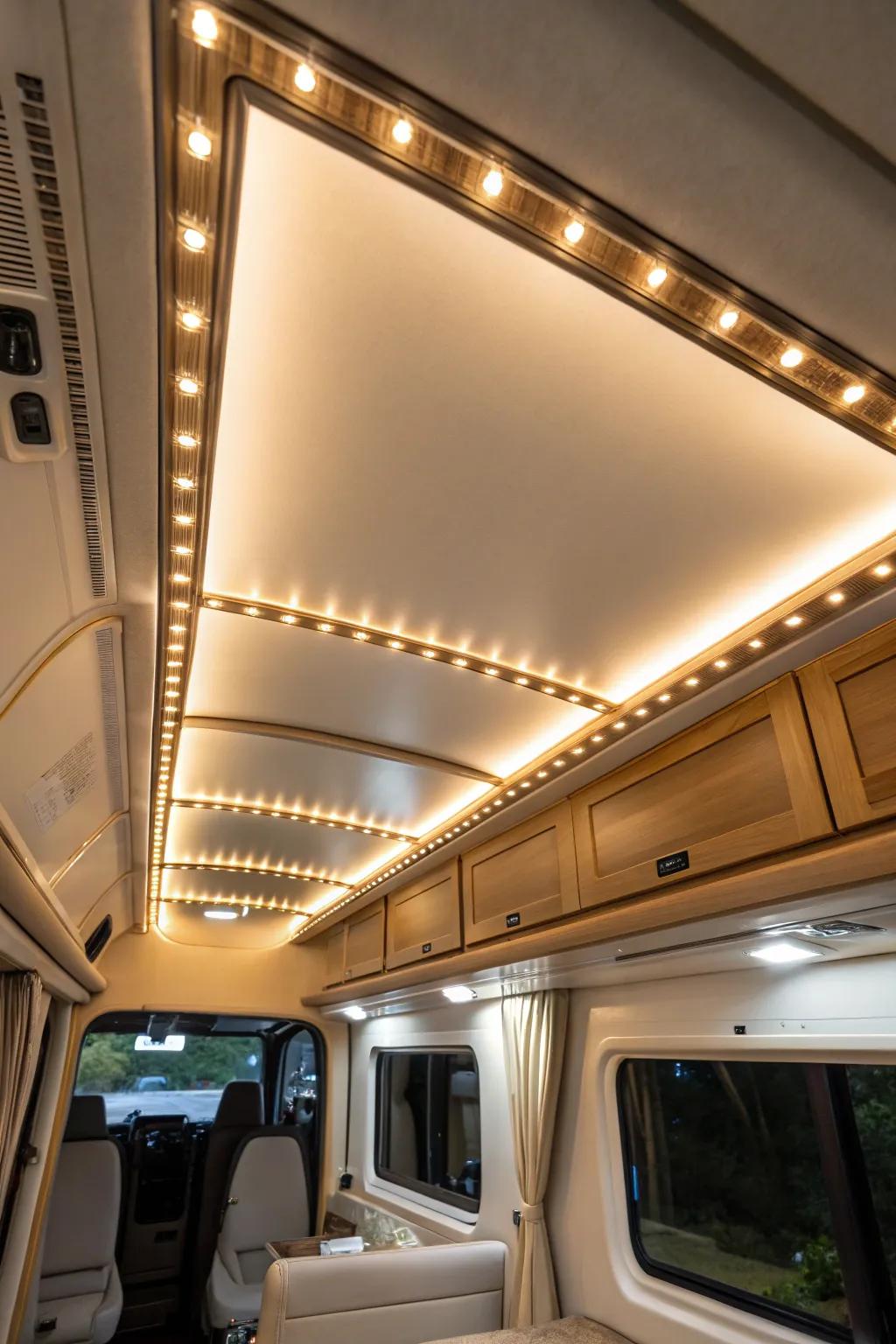 LED light strips can transform your RV into a cozy haven.