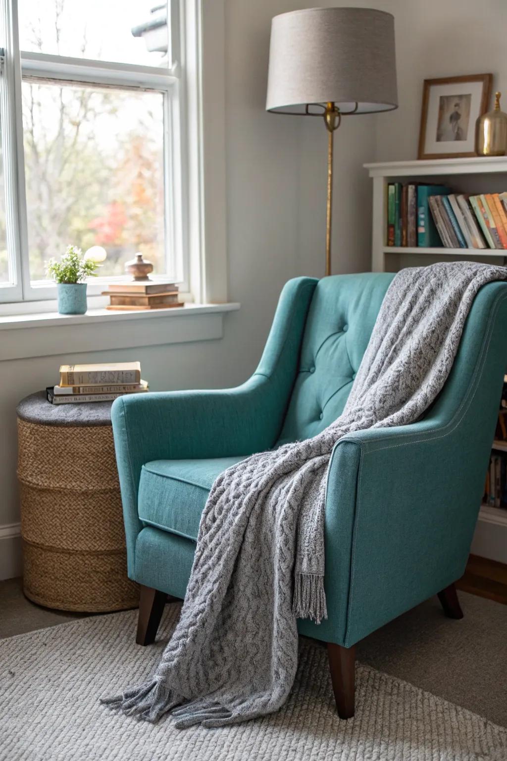 A cozy nook invites relaxation and serenity.