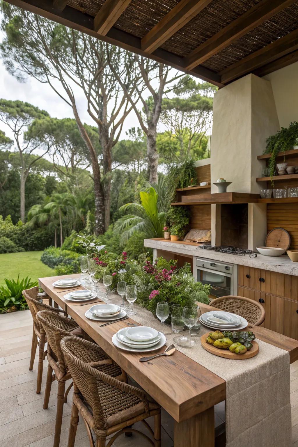 Smoothly transition from outdoor cooking to dining.