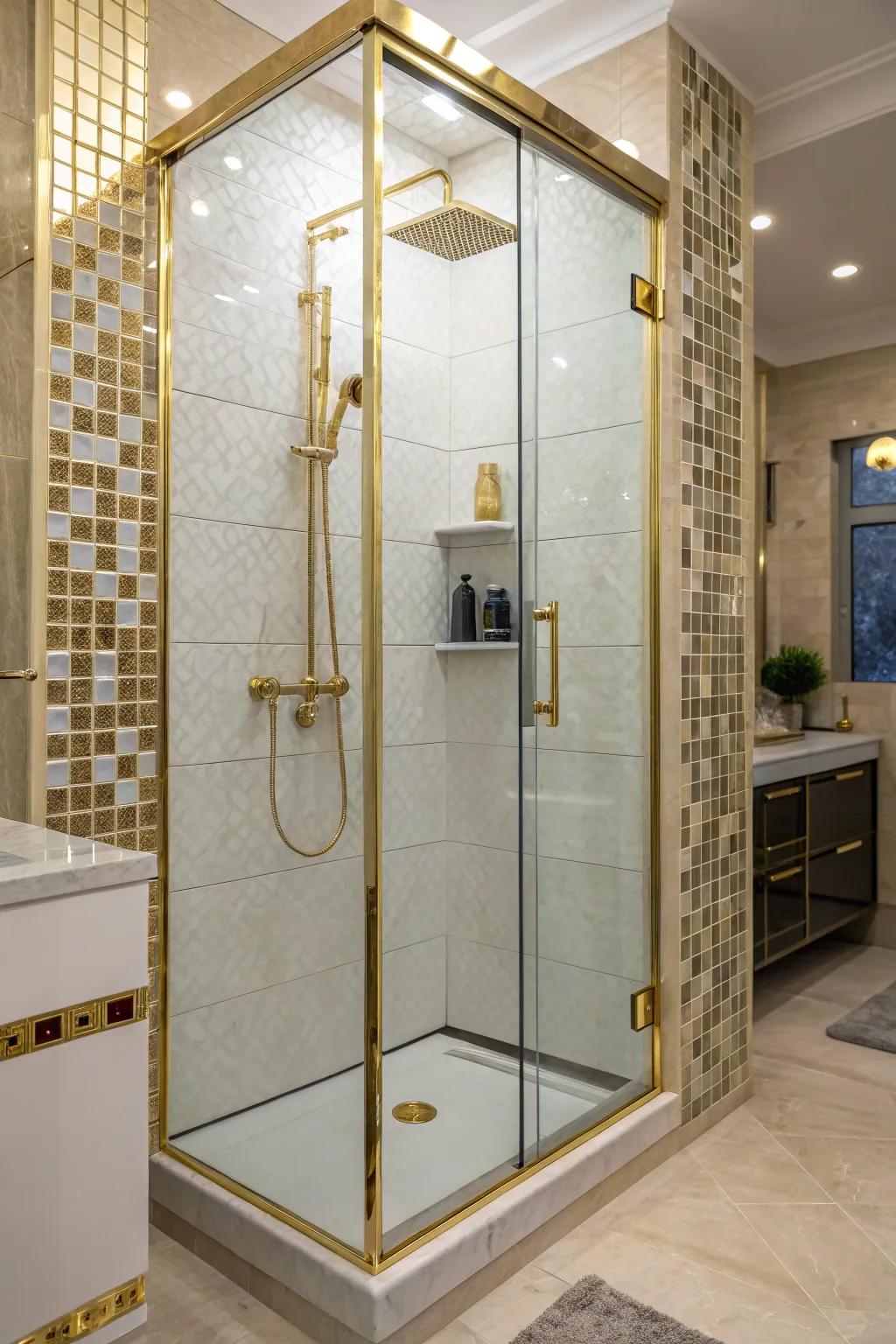 Gold highlights infuse a sense of luxury and warmth.