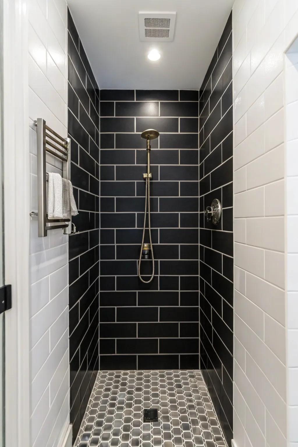 Black tiles are excellent for delivering a streamlined and impactful statement.