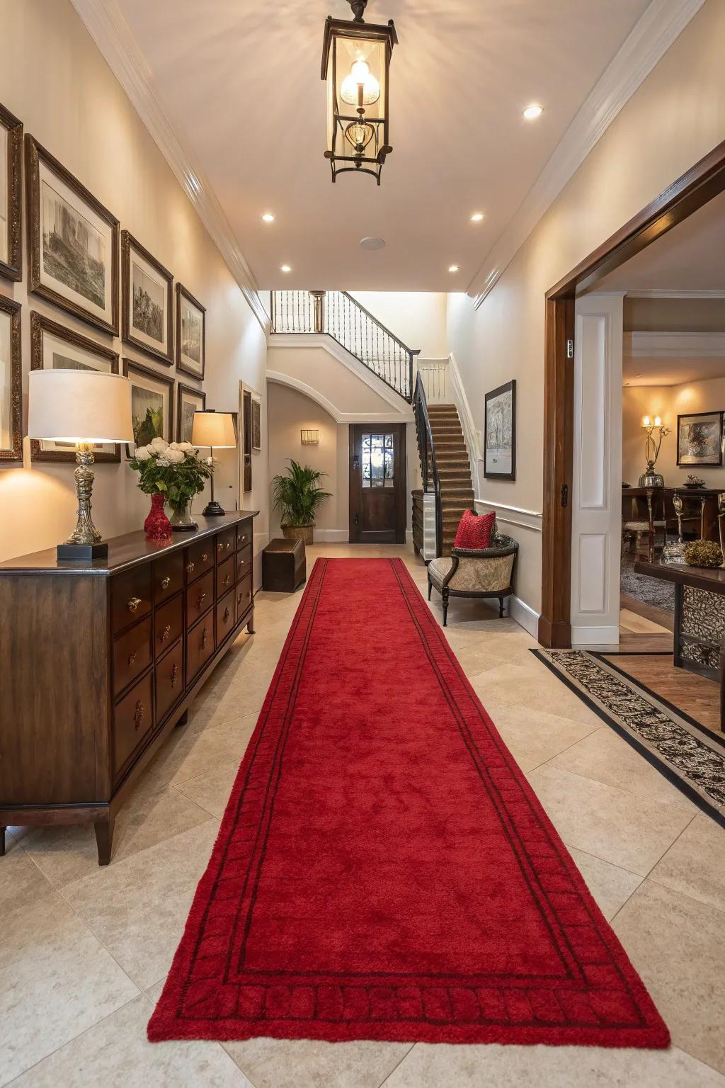 A burst of color creates an energetic and lively foyer.