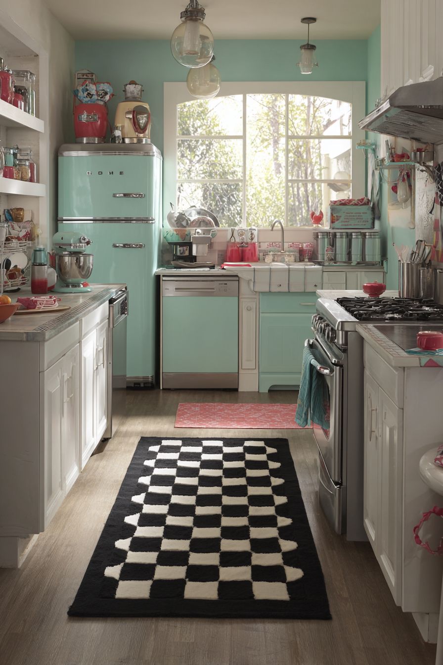 Install a Checkerboard Floor Mat