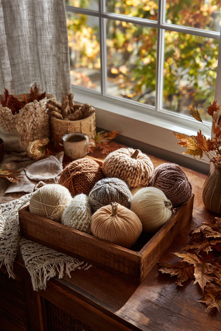 Wrap Pumpkins With Cozy Yarn