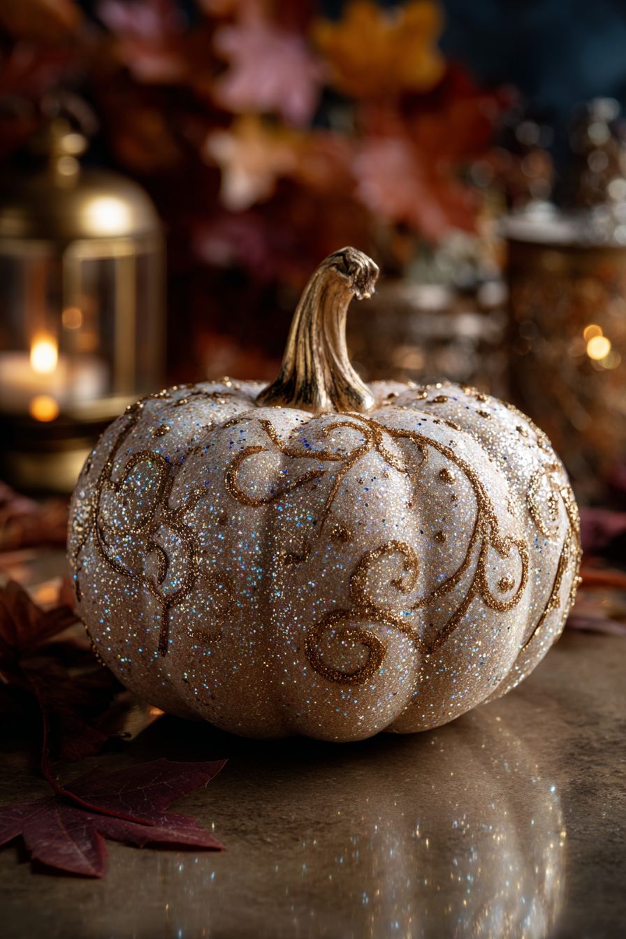 Create Glittery Pumpkin Glam