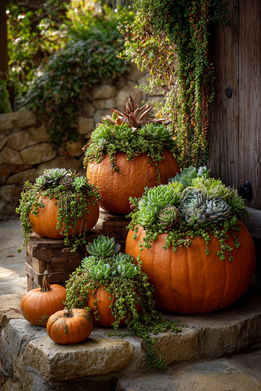 Create Succulent-Topped Pumpkins