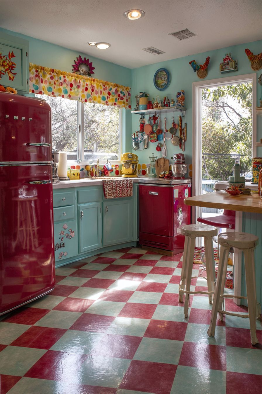 Incorporate Bold Checkerboard Flooring