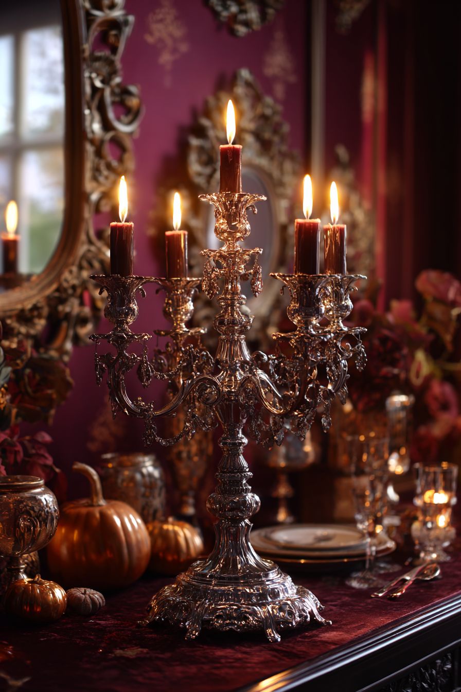 Use Silver Candelabra for Dramatic Lighting