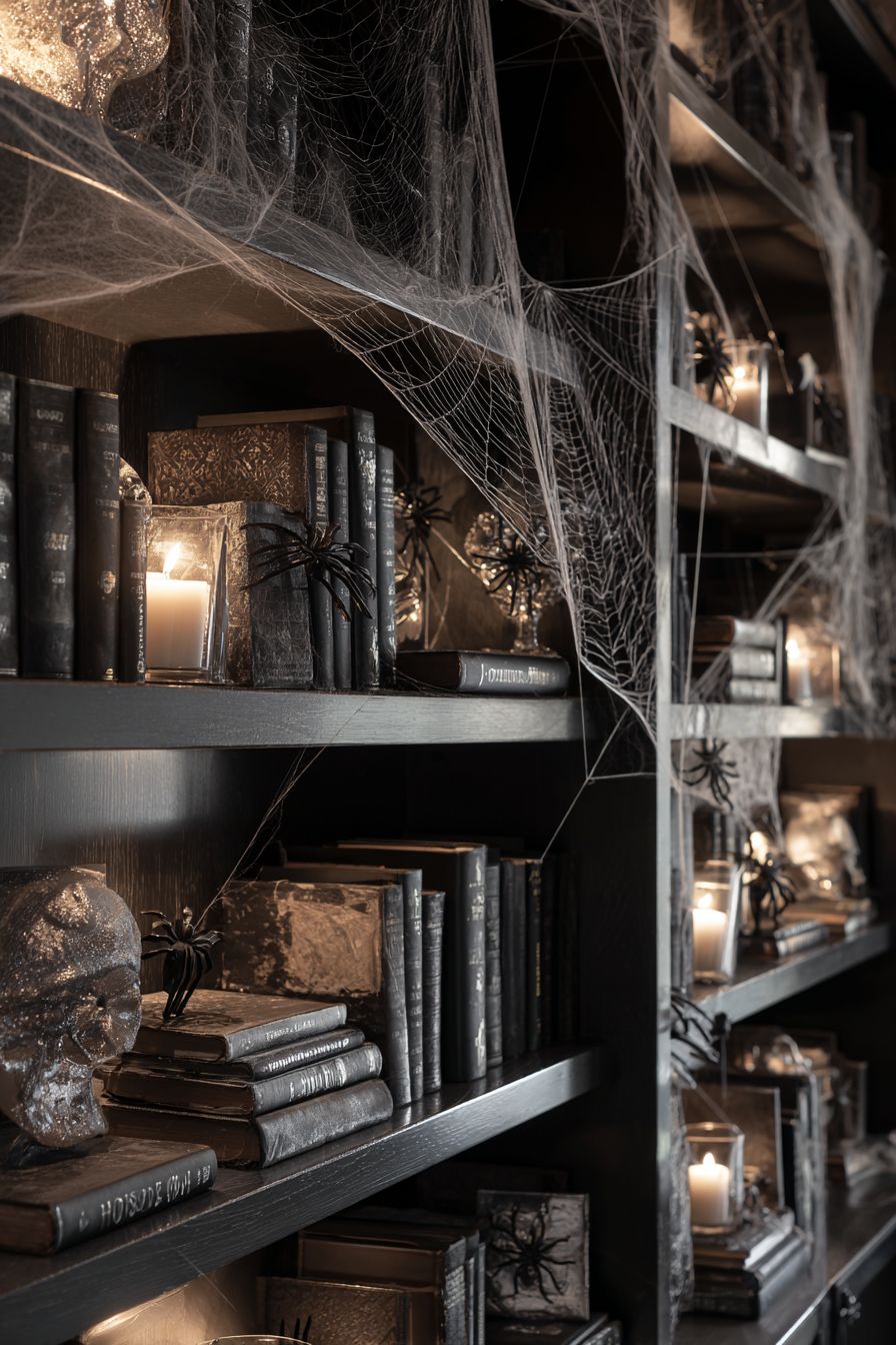 Organize a Spider Web Library Shelf