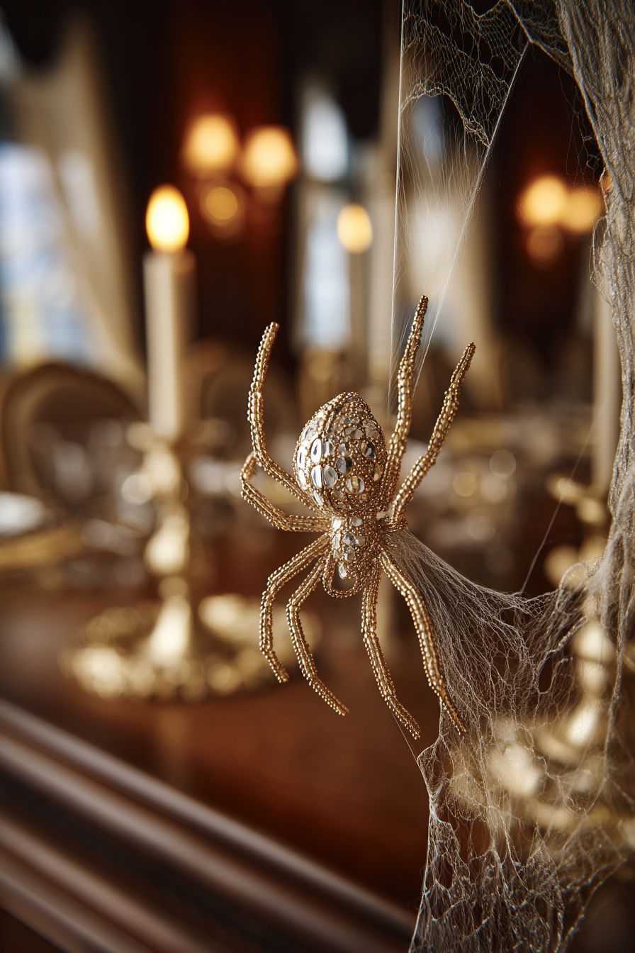 Adorn with Elegant Beaded Spider Decor