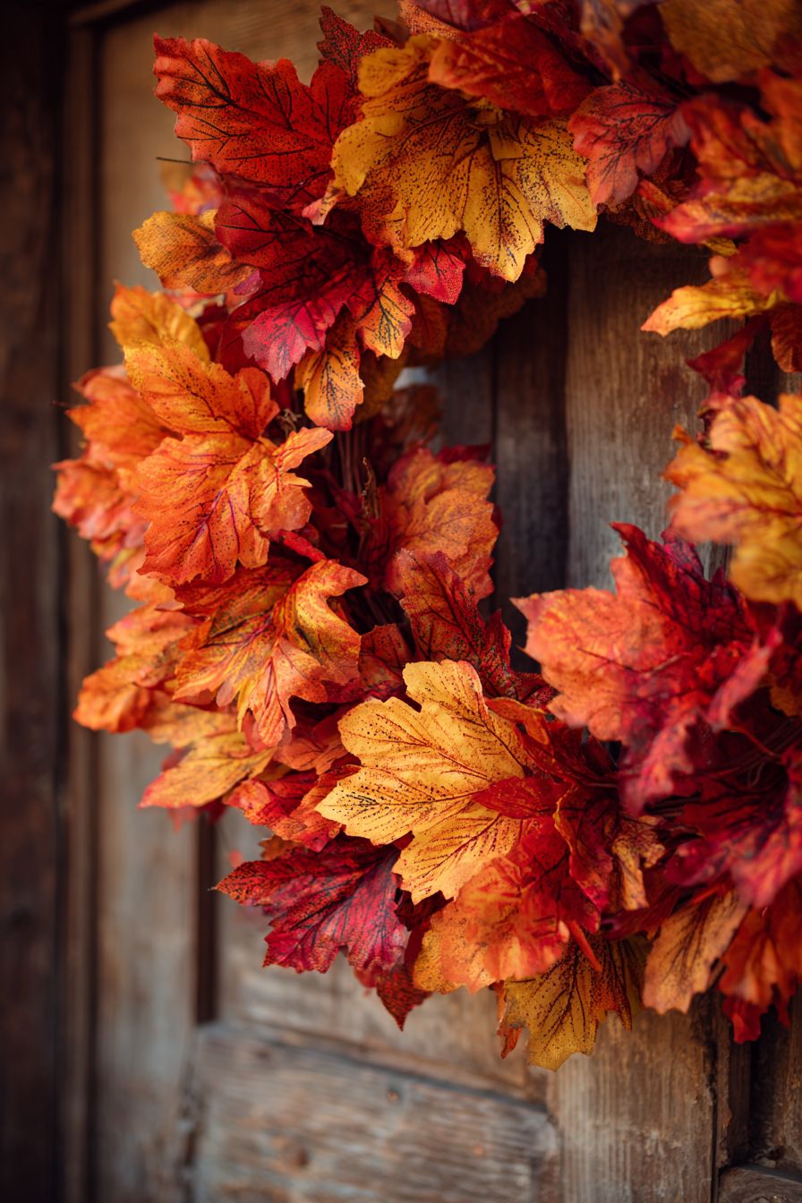 Create a Colorful Leaves Wreath
