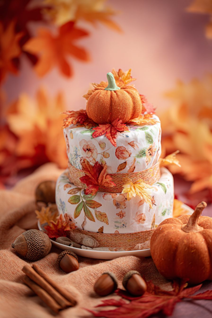 Create a Fall-Themed Diaper Cake