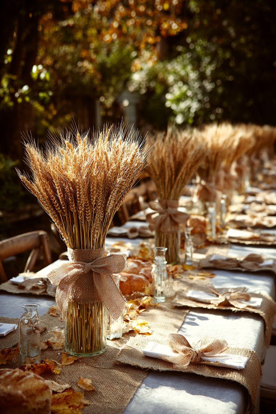 Use Wheat Sheaves as Elegant Centerpieces