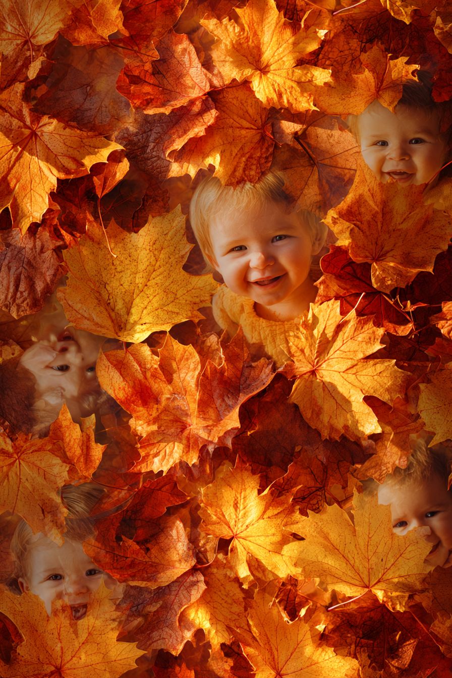 Design a Mosaic of Baby Photos and Leaves